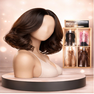 HUMAN HAIR BLEND WIGS SHORT WIGS