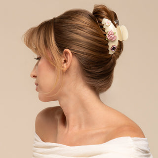 Kitsch Kitschpop Curved Claw Clip 7pc Set Vintage- Pearlized Cream