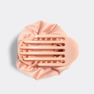 Kitsch Satin Rosette Medium Flat Cloud Clip Terracotta