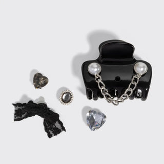 Kitsch pop Cloud Clip 7pc Set Vintage- Black