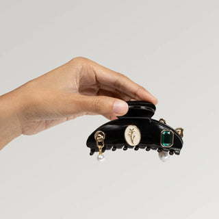 Kitsch pop Curved Claw Clip 7pc Set Vintage - Black