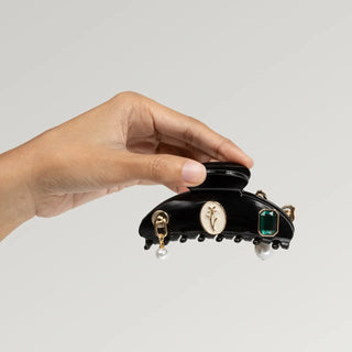 Kitsch pop Curved Claw Clip 7pc Set Vintage - Black