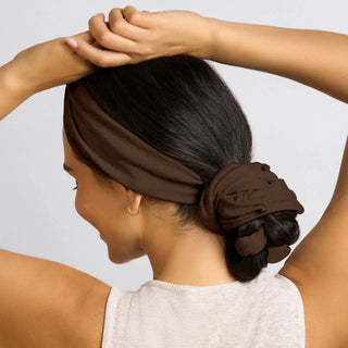 Kitsch Set & Flow Heatless Curling Headband - Chocolate Brown