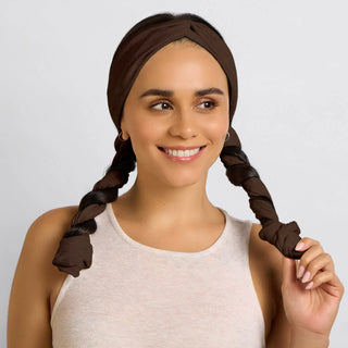 Kitsch Set & Flow Heatless Curling Headband - Chocolate Brown