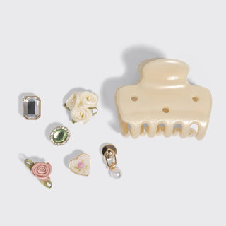 Kitsch pop Cloud Clip 7pc Set Vintage - Pearlized Cream