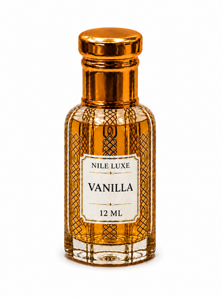 NILE LUXE Oud Oil Vanilla Fragrance - Elegant Gold Bottle with Intricate Design for Sophisticated Aromas