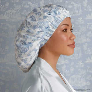 Kitsch Bridgerton X  Breathable Satin Bonnet in Garden Toile