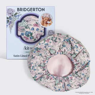 Kitsch Bridgerton X Satin-Lined Flexi Shower Cap in Wisteria