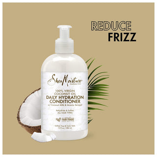 Shea Moisture 100% Virgin Coconut Oil Daily Hydration Shampoo & Conditioner 384ml Each