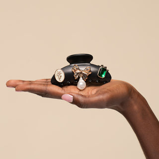 Kitsch pop Curved Claw Clip 7pc Set Vintage - Black