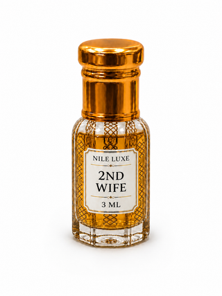 NILE LUXE OUD OIL 2ND WIFE - Elegant Gold Bottle with Intricate Design for Sophisticated Aromas - Luxurious Fragrance for Gifting or Personal Use