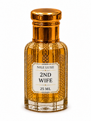 NILE LUXE OUD OIL 2ND WIFE - Elegant Gold Bottle with Intricate Design for Sophisticated Aromas - Luxurious Fragrance for Gifting or Personal Use