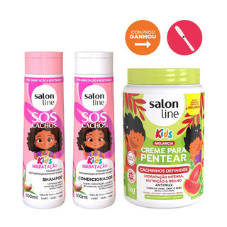 Salon Line Sos cachos kids Kit with Styling Cream for Defined Curls