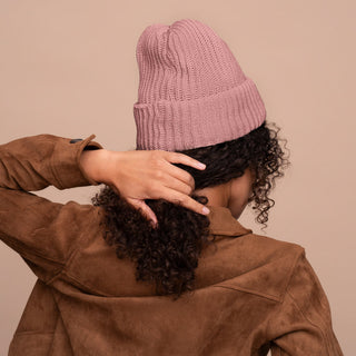 Kitsch Glazey Satin-Lined Beanie in Blush