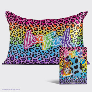 Kitsch Lisa Frank x Kitsch Satin Pillowcase in Rainbow Leopard