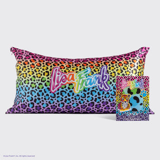 Kitsch Lisa Frank x Kitsch King Satin Pillowcase in Rainbow Leopard - King