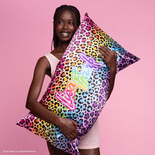 Kitsch Lisa Frank x Kitsch King Satin Pillowcase in Rainbow Leopard - King