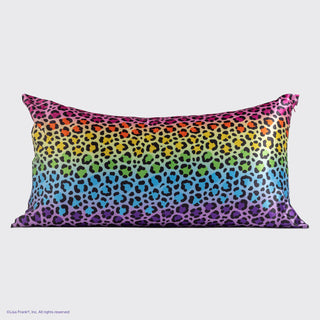 Kitsch Lisa Frank x Kitsch King Satin Pillowcase in Rainbow Leopard - King