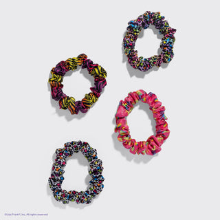 Kitsch Lisa Frank x Kitsch Ruched Satin Scrunchies in Rainbow Leopard