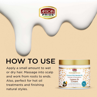 African Pride Moisture Miracle Coconut Oil & Baobab Oil Leave-In Cream 425g