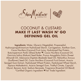 Shea Moisture Coconut Custard Make It Last Wash N' Go Defining Gel-Oil 340g