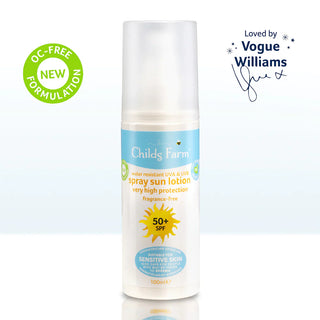 Childs Farm Sensitive Skin Experts Fragrance Free 50+ SPF Sun Lotion Spray 50ml