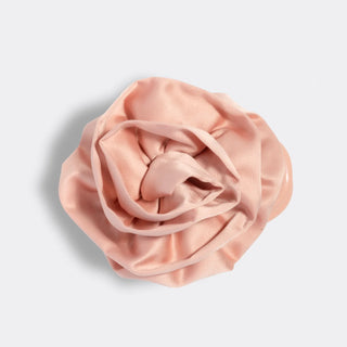 Kitsch Satin Rosette Medium Flat Cloud Clip Terracotta
