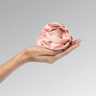 Kitsch Satin Rosette Medium Flat Cloud Clip Terracotta