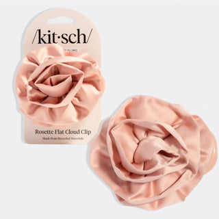 Kitsch Satin Rosette Medium Flat Cloud Clip Terracotta