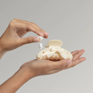 Kitsch Kitschpop Curved Claw Clip 7pc Set Vintage- Pearlized Cream