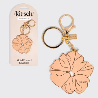 Kitsch Metal Enamel Keychain Scrunchie - Terracotta